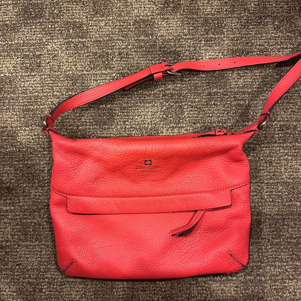 Stylish Red Leather Shoulder Bag